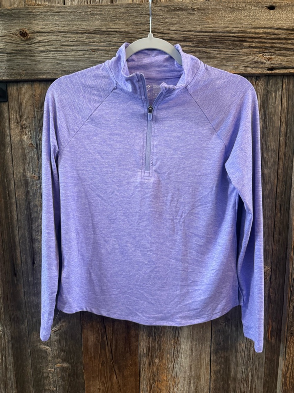 Girls Athletic Works Purple Half Zip Pullover Size L 10/12 Lightweight